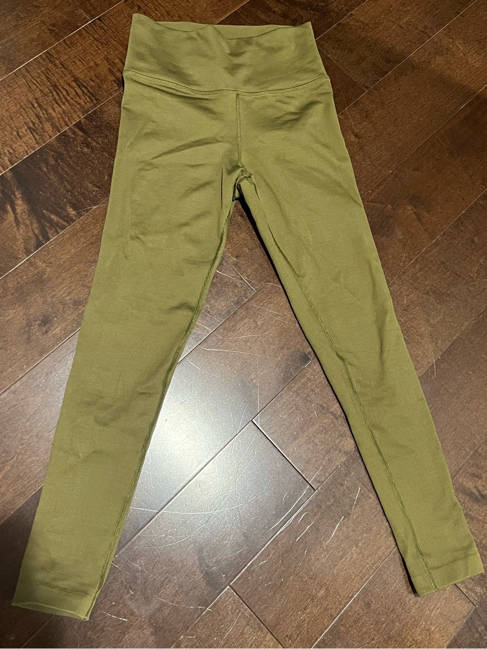 Athleta Ribbed Green Leggings